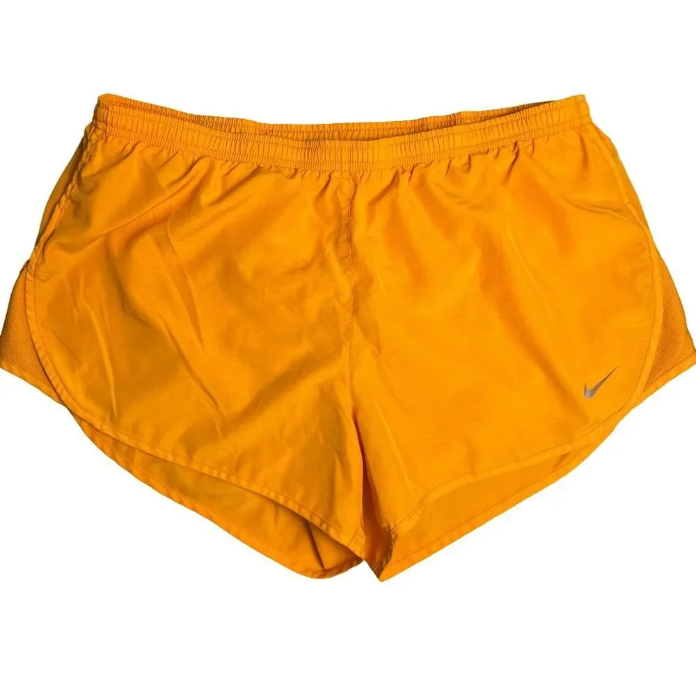 Nike Dri-Fit Running Shorts Bright Orange Size Large Athletic Gym